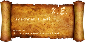 Kirschner Elmár névjegykártya